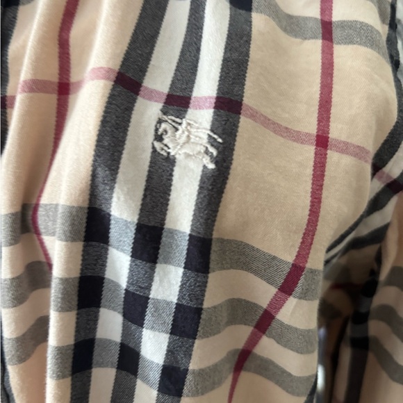 Burberry men’s long sleeve fitted shirt classic beige check size medium - Picture 3 of 9